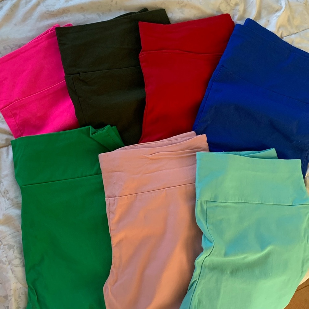 Lot of 7 colorful skinny pants